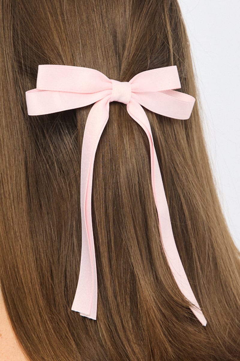 Pink Bow Hair Clips