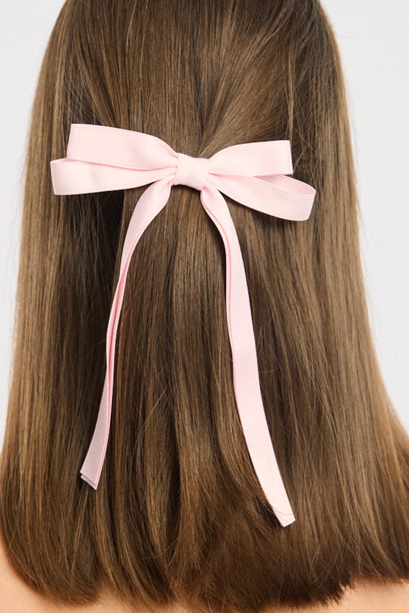 Pink Bow Hair Clips
