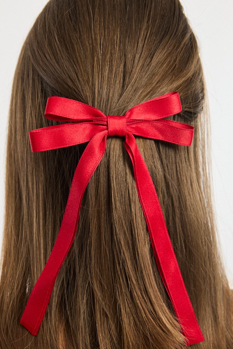 Red Bow Hair Clips