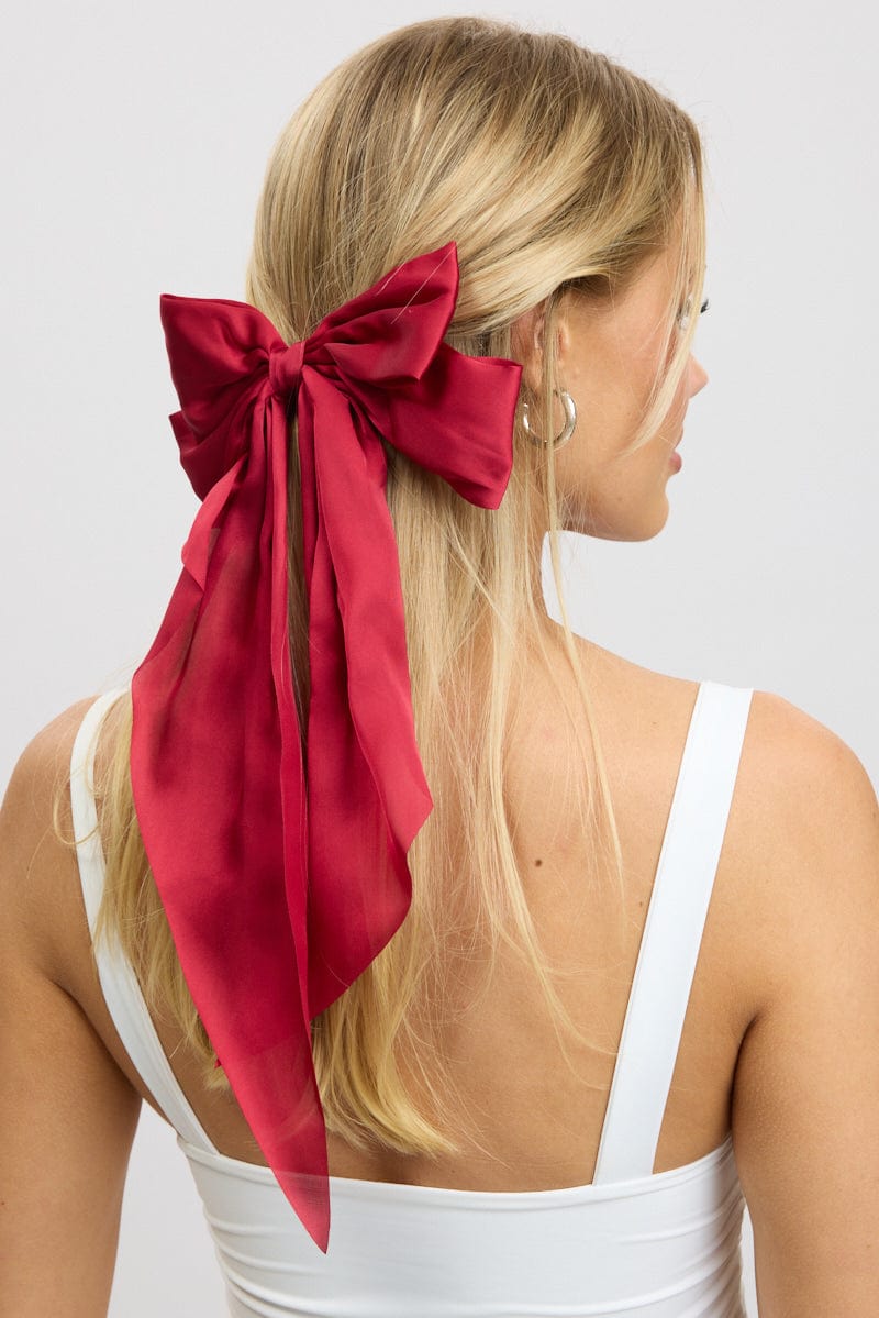 Red Large Bow Hair ClipÂ