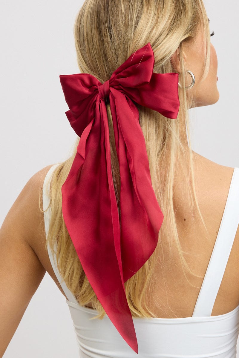 Red Large Bow Hair ClipÂ