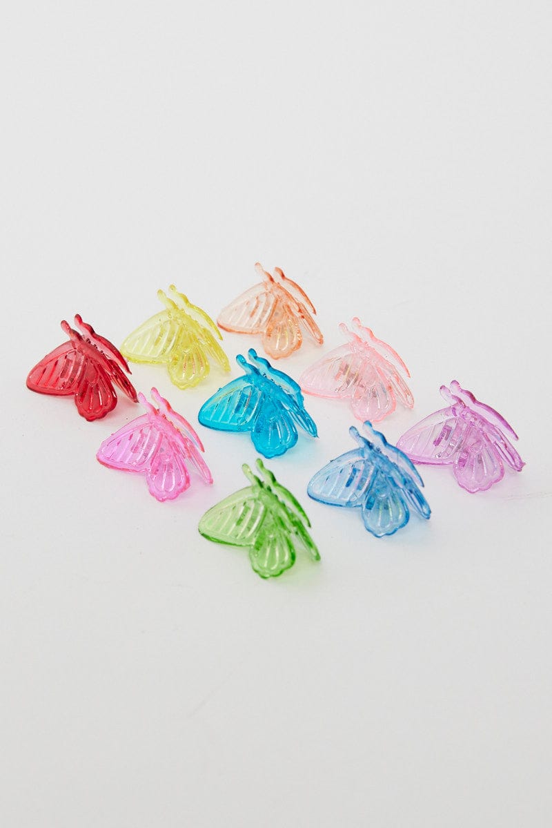 Multi 9 Pack Butterfly Mini Claw Clips