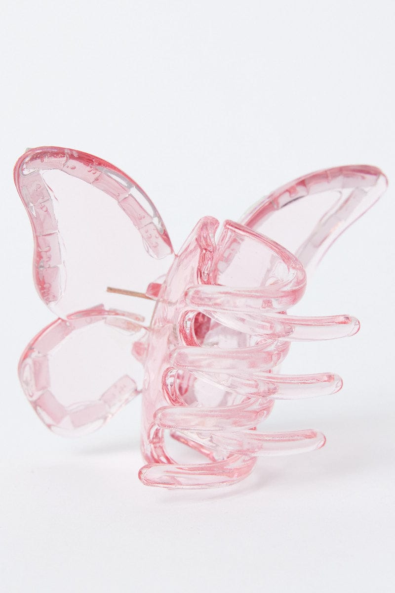 Pink Butterfly Claw Clip