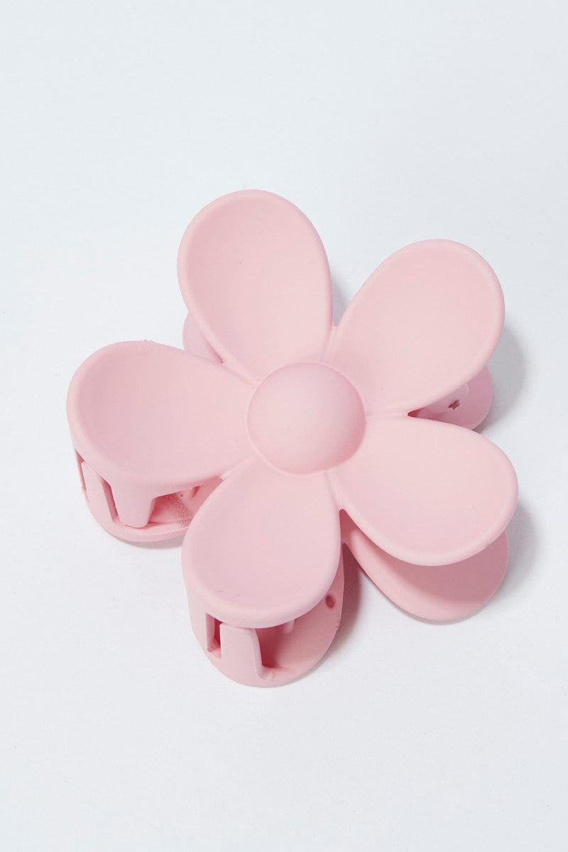 Pink Flower Hair Claw