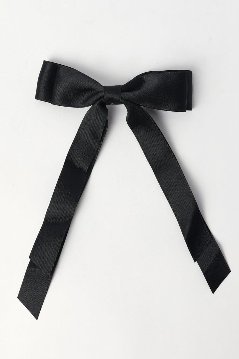 Black Bow Hair Clip