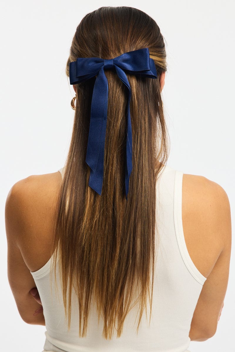 Blue Bow Hair Clip
