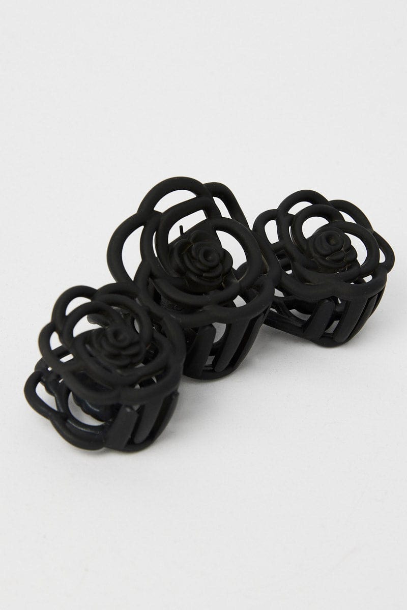 Black Rose Claw Clip