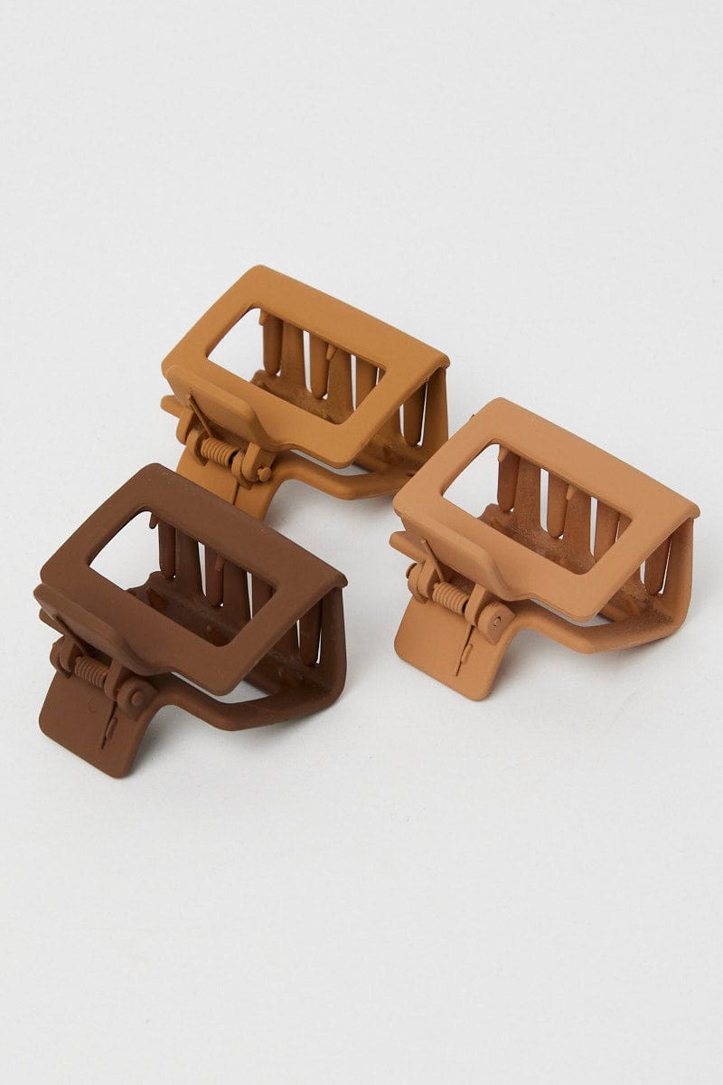 Multi 3 Pack Squared Claw Clips