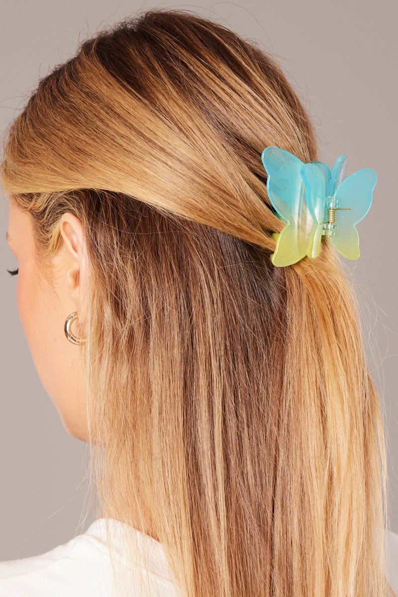 Blue Butterfly Claw Clip