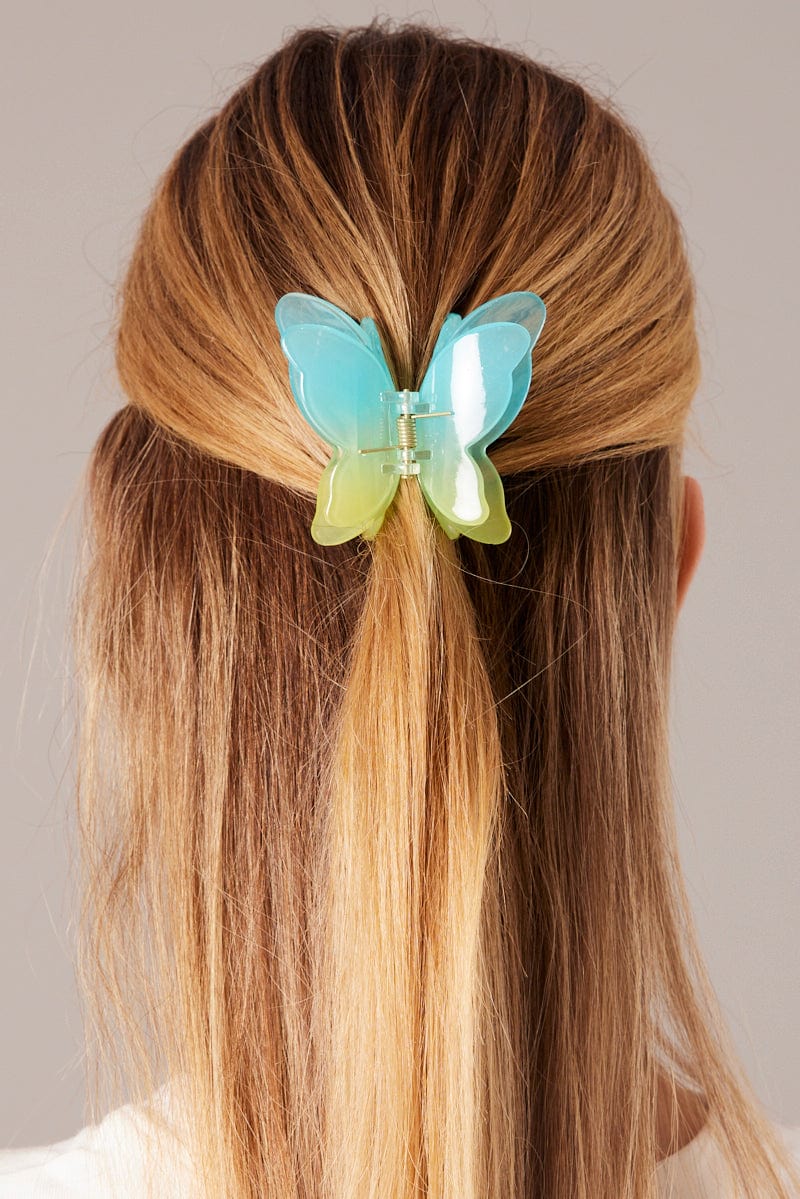 Blue Butterfly Claw Clip