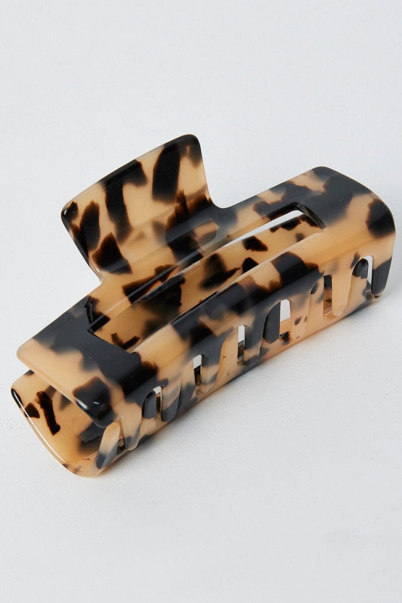 Beige Tortoise Claw Clip