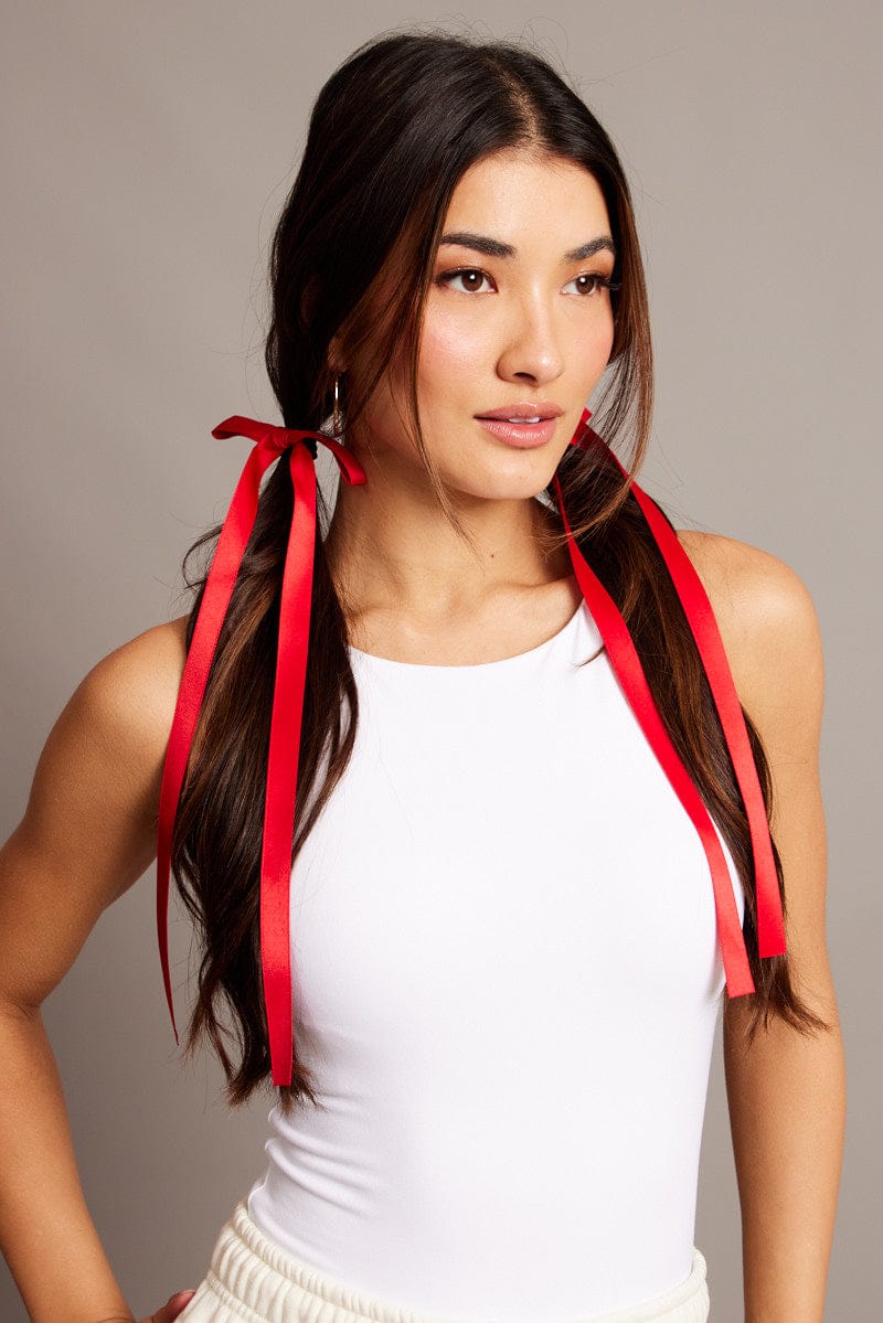 Red 2 Pack Hair Bows