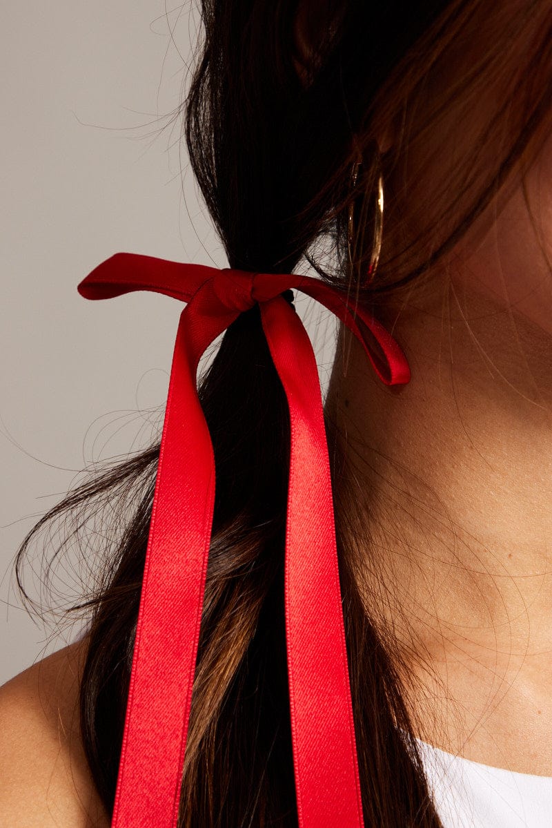 Red 2 Pack Hair Bows