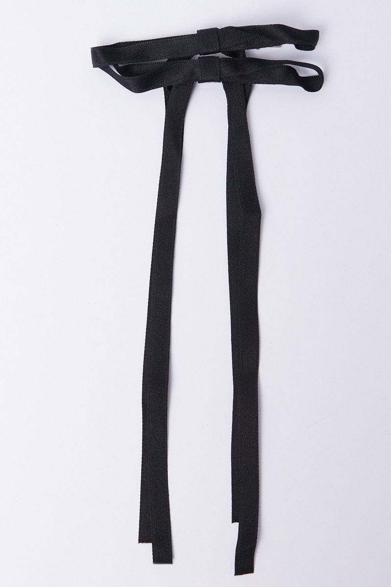 Black 2 Pack Bow Hair Clips