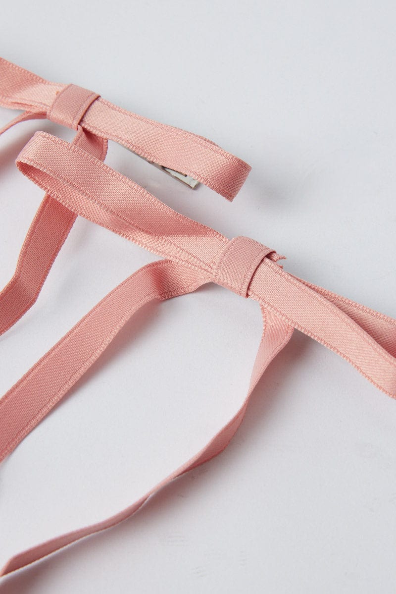 Pink 2 Pack Bow Hair Clips