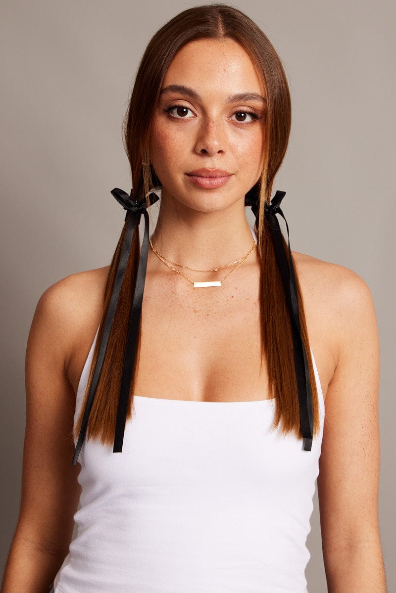 Black 2 Pack Mini Bow Claw Clips