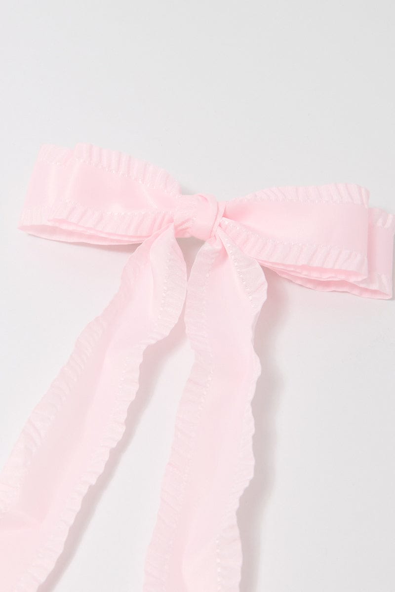 Pink Ruffled Hair Bow