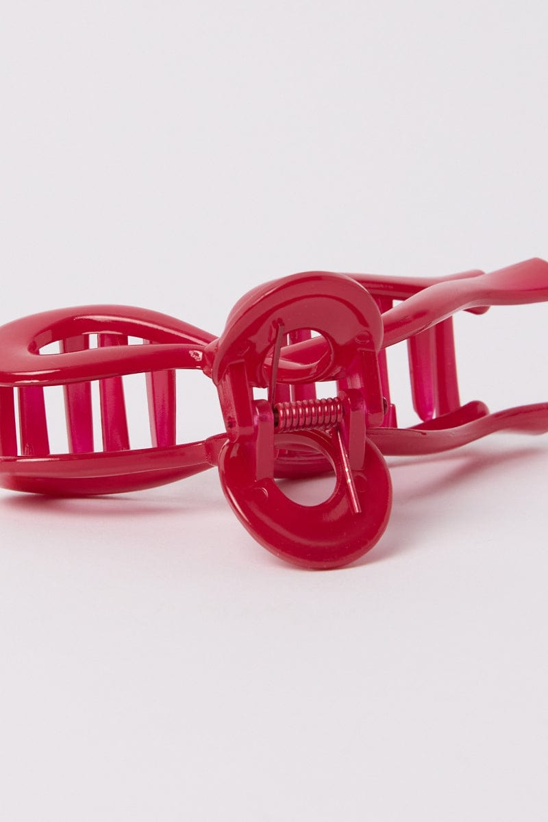 Red Bow Hair Claw Clip