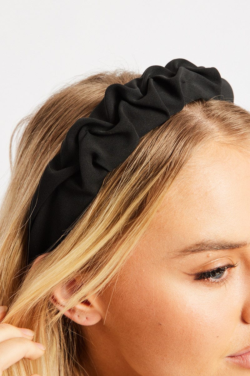 Black Ruched Headband