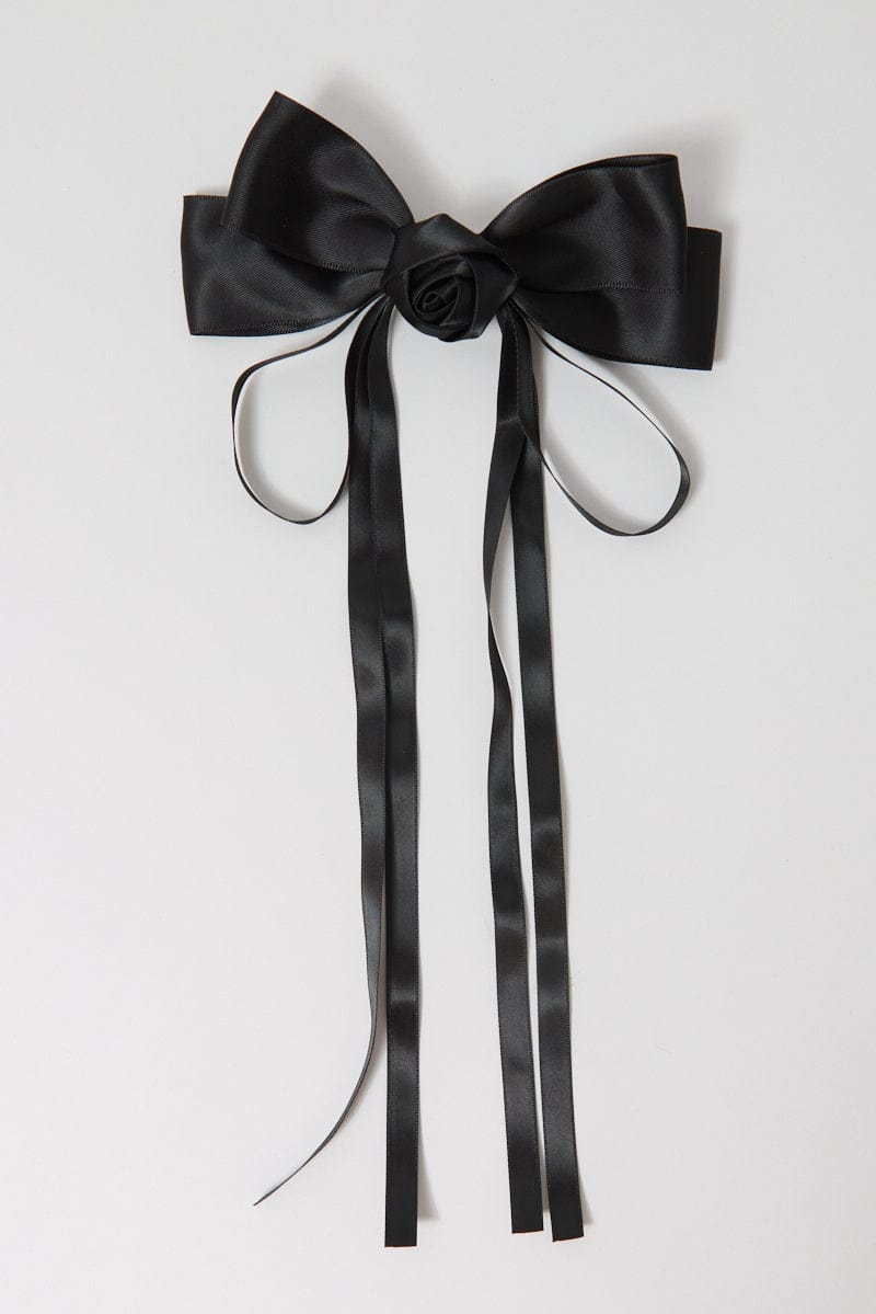 Black Rosette Hair Bow