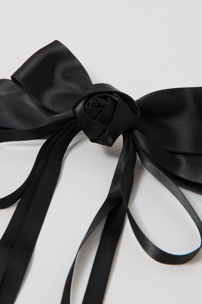 Black Rosette Hair Bow