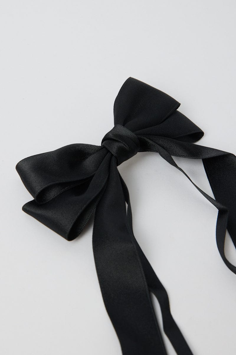 Black Hair Bow Barrette
