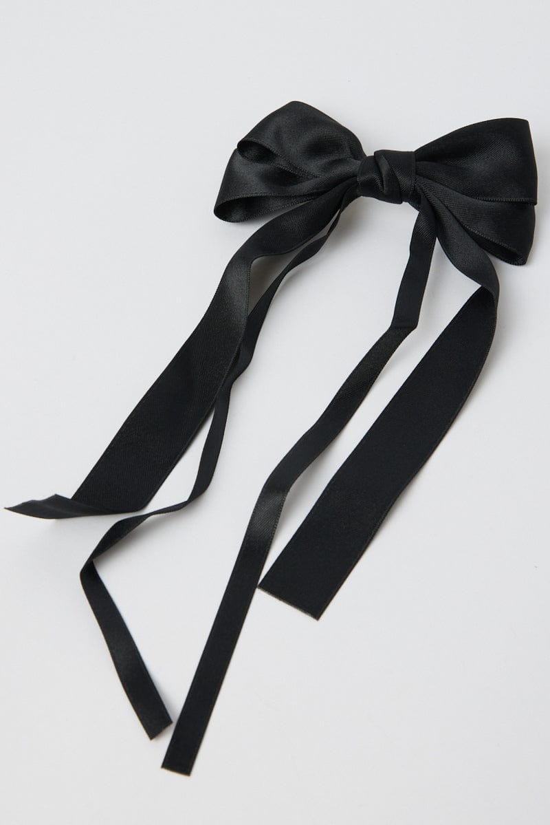 Black Hair Bow Barrette