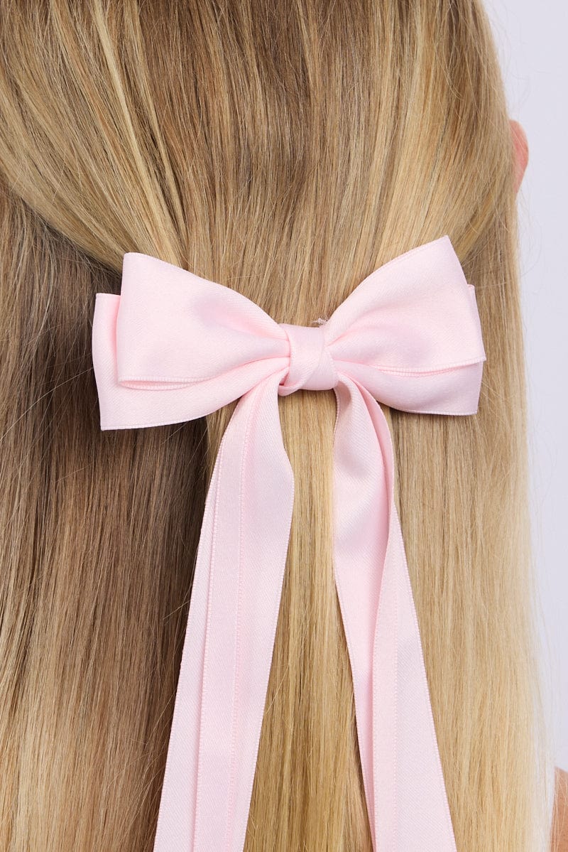 Pink Hair Bow Barrette