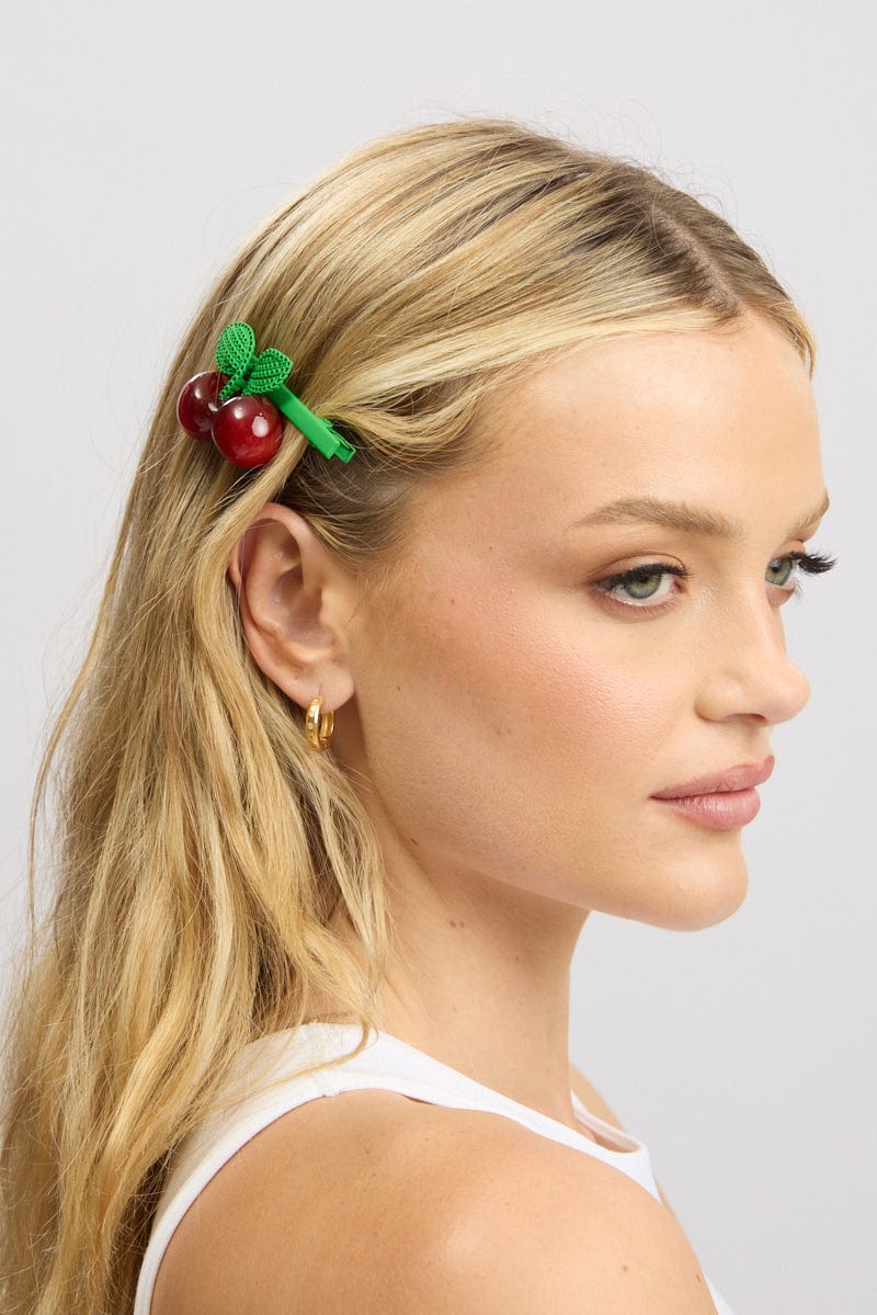 Red Cherry Hair Clip
