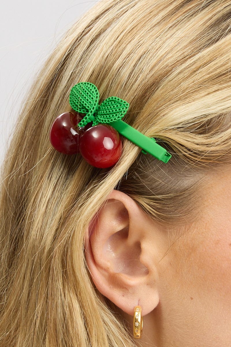 Red Cherry Hair Clip