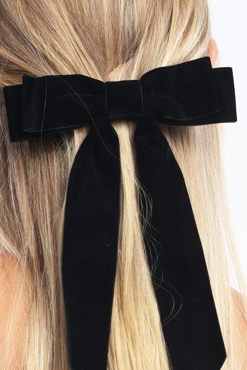Black Velvet Hair Bow