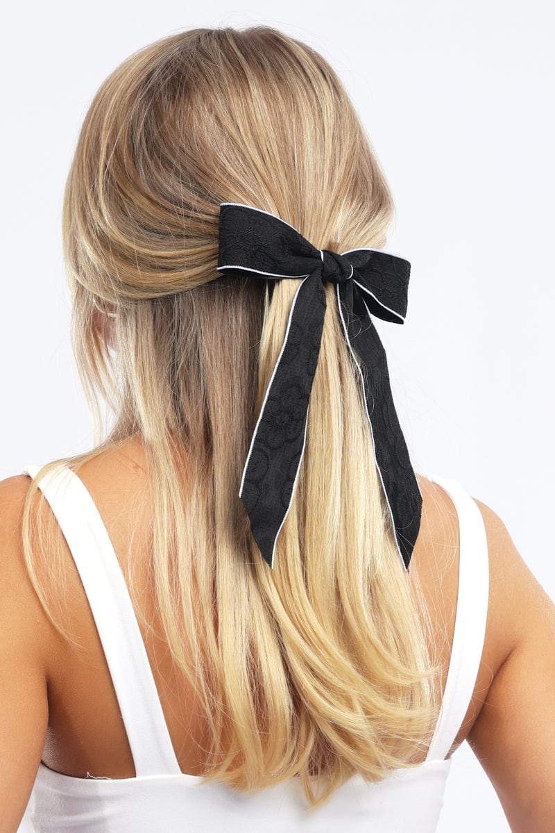 Black Textured Hair Bow