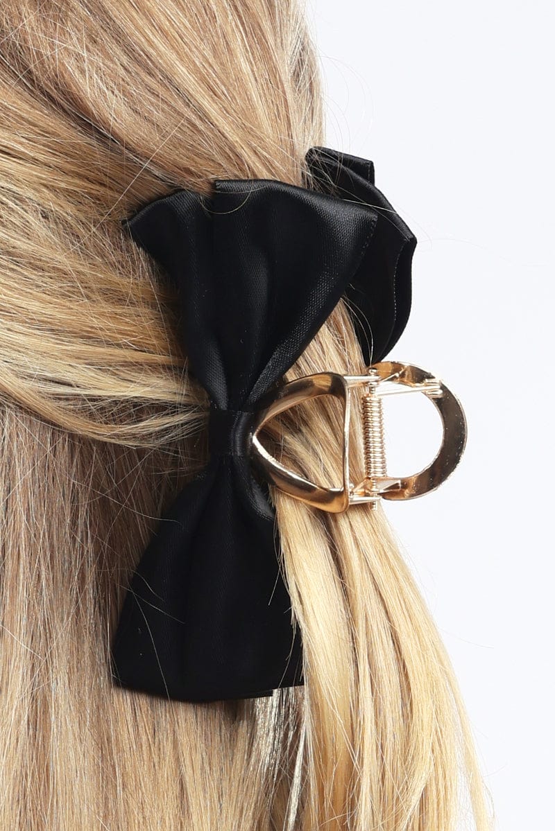 Black Bow Hair Claw Clip