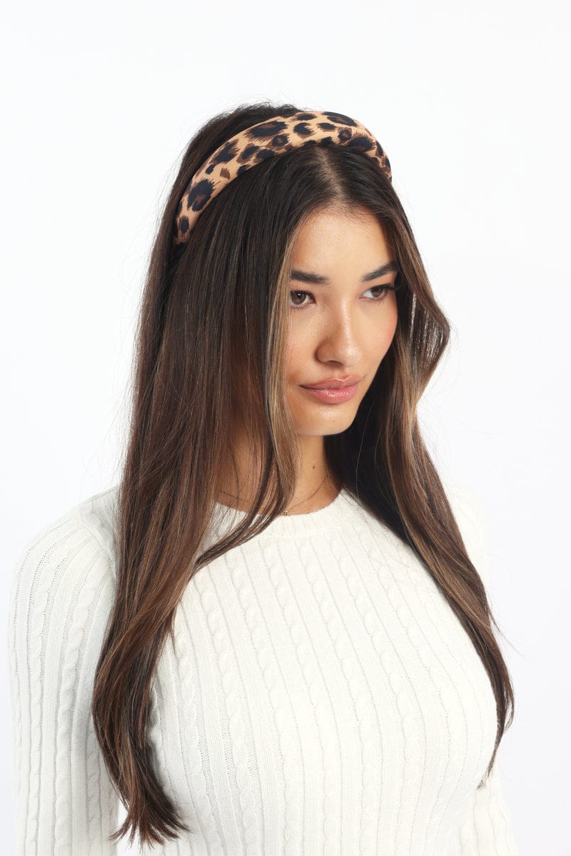 Brown Animal Print Leopard Print Headband Hairband