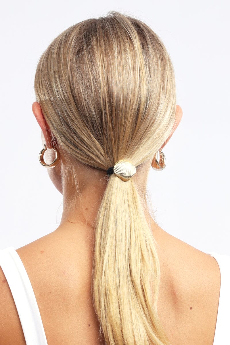 Gold Shell Hair Tie