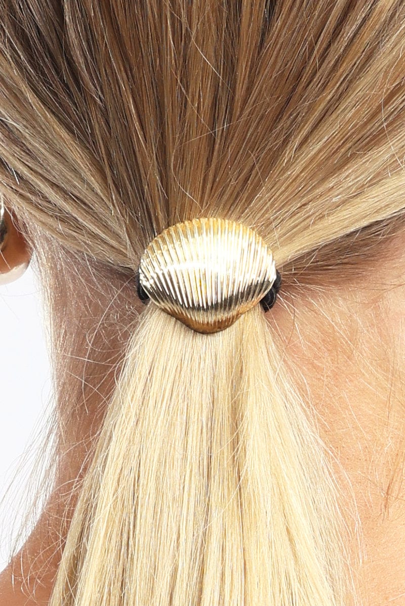 Gold Shell Hair Tie