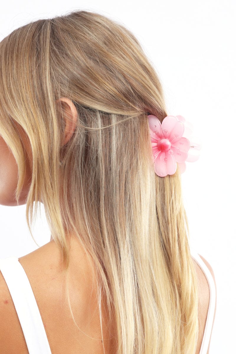 Pink Sakura Flower Hair Claw Clip