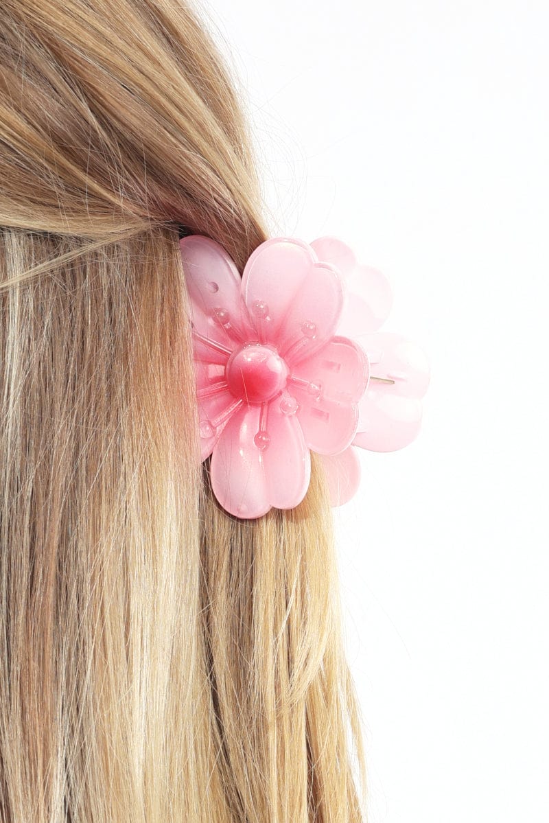 Pink Sakura Flower Hair Claw Clip