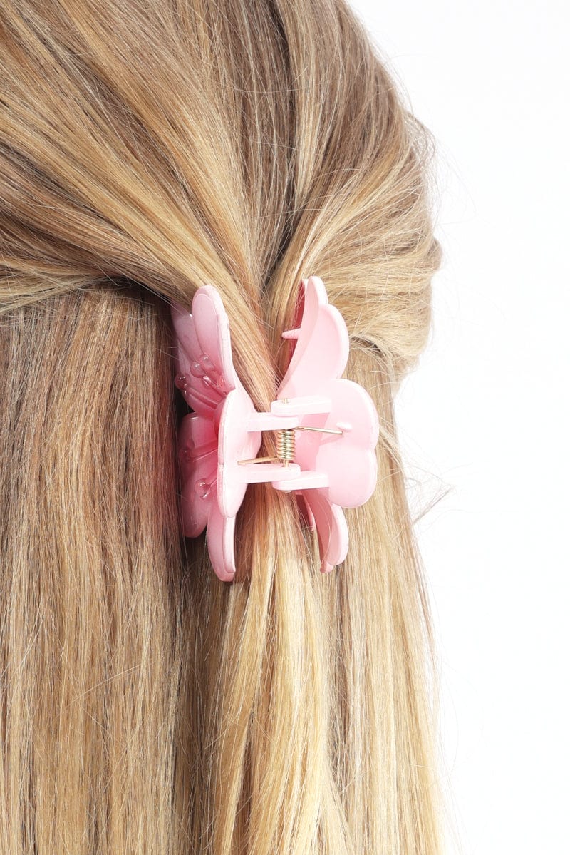 Pink Sakura Flower Hair Claw Clip