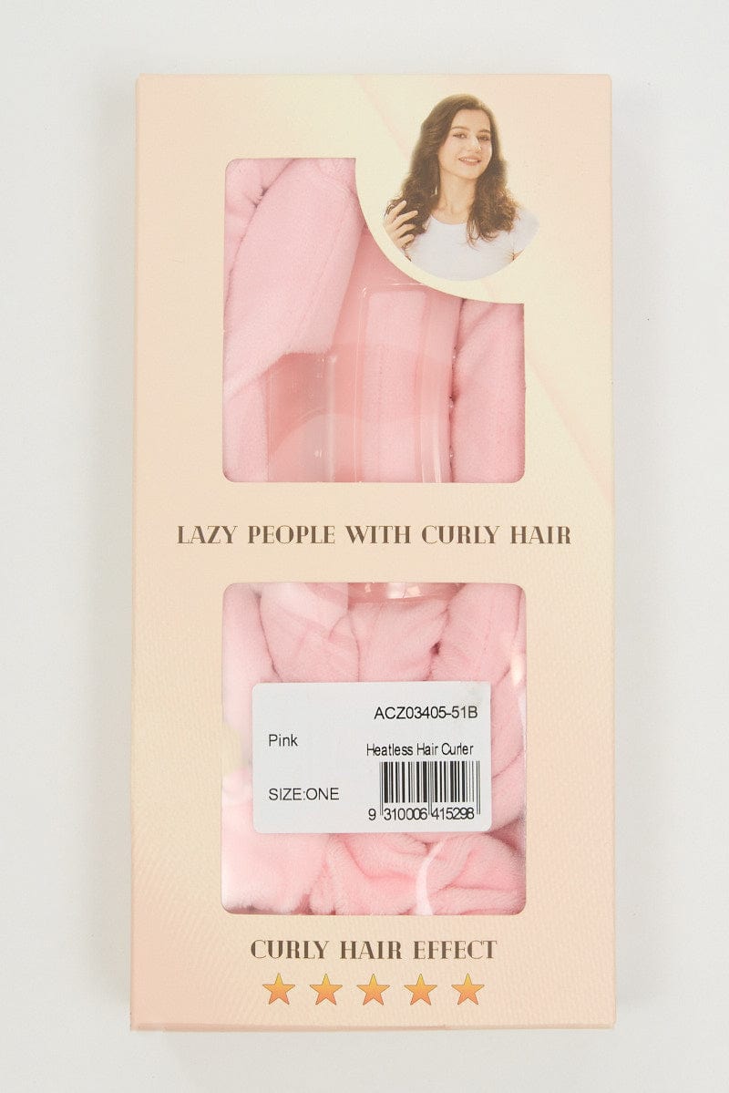 Pink Heatless Hair Curler Set