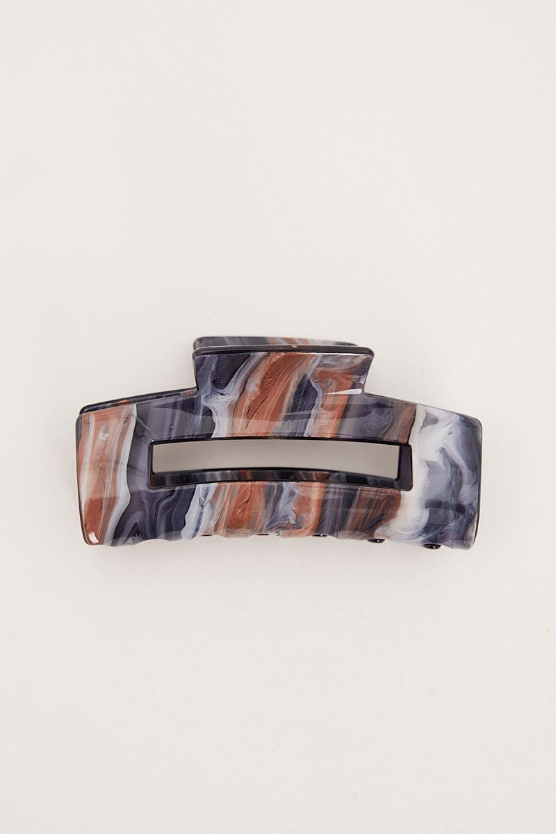 Multi Tie Dyed Rectangle Claw Clip