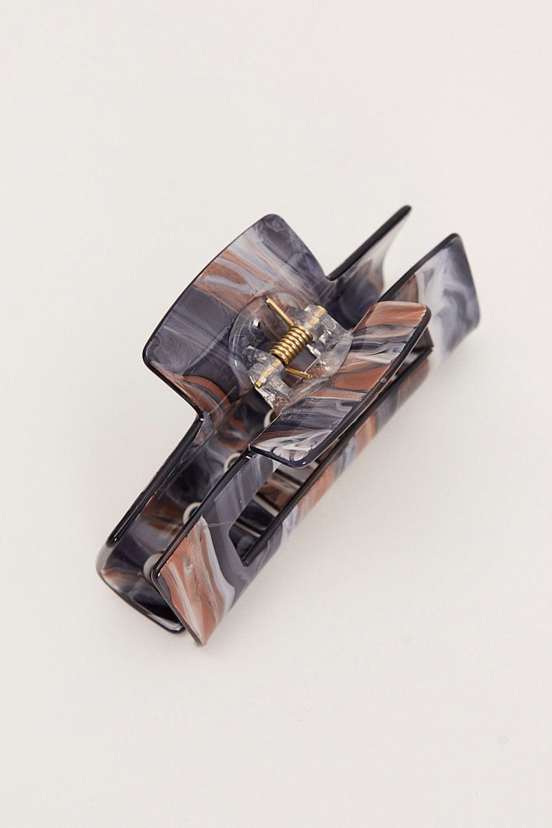 Multi Tie Dyed Rectangle Claw Clip