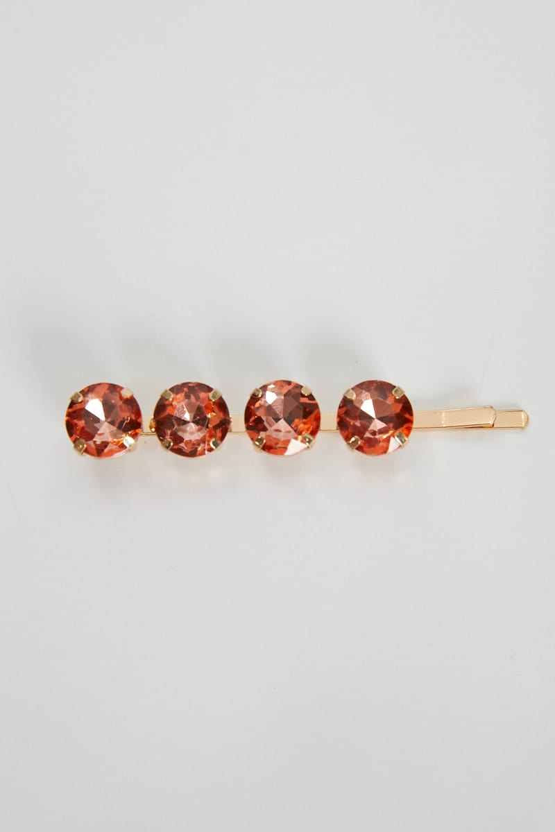 Pink Diamante Hair Clips