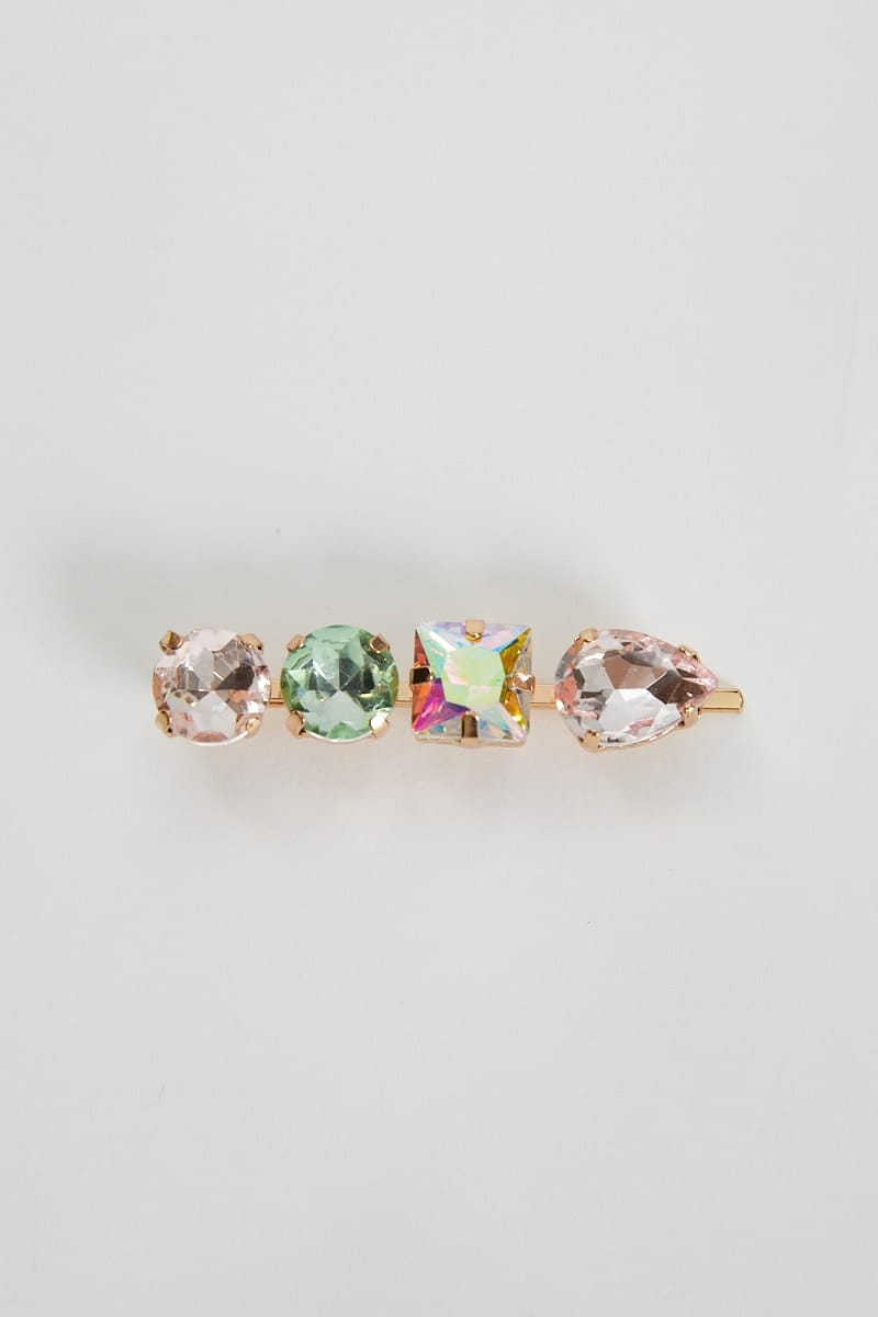 Pink Diamante Hair Clips
